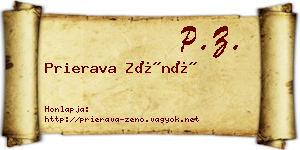 Prierava Zénó névjegykártya